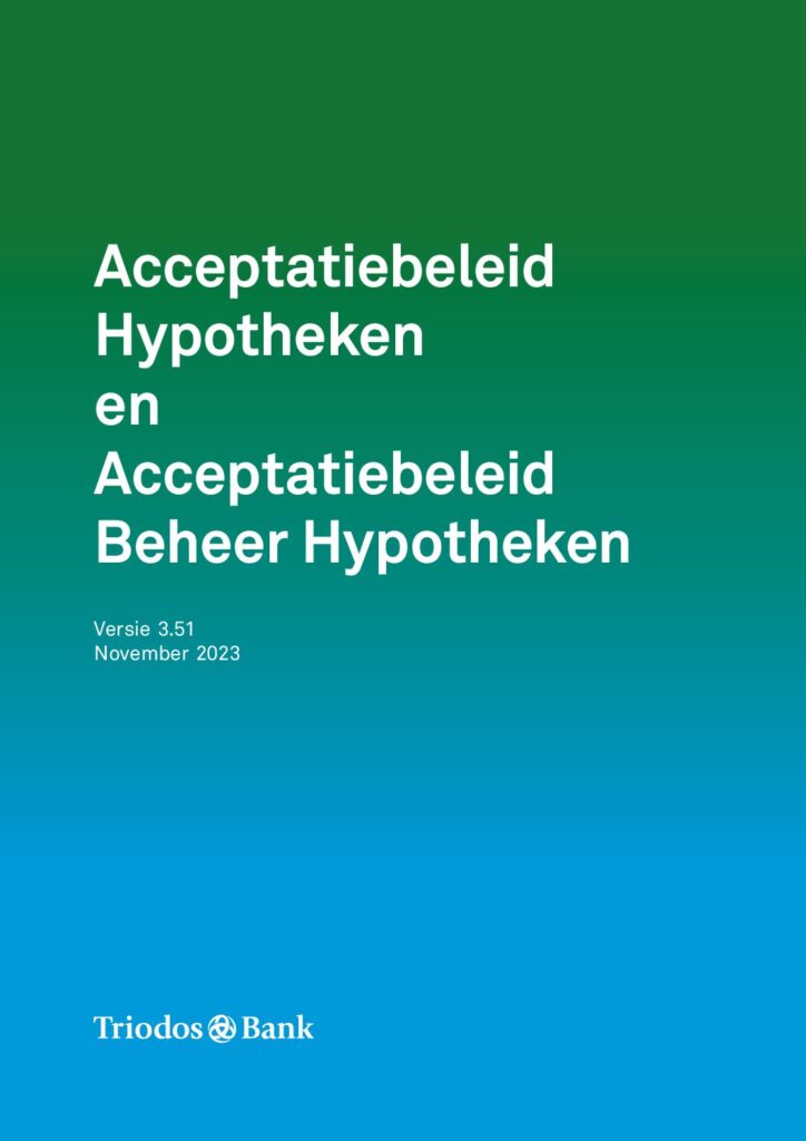 Acceptatiecriteria Triodos Hypotheek van november 2023