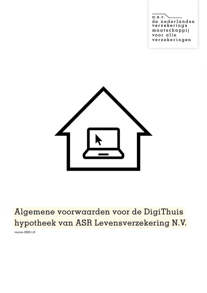 ASR DigiThuis Hypotheekvoorwaarden van mei 2023