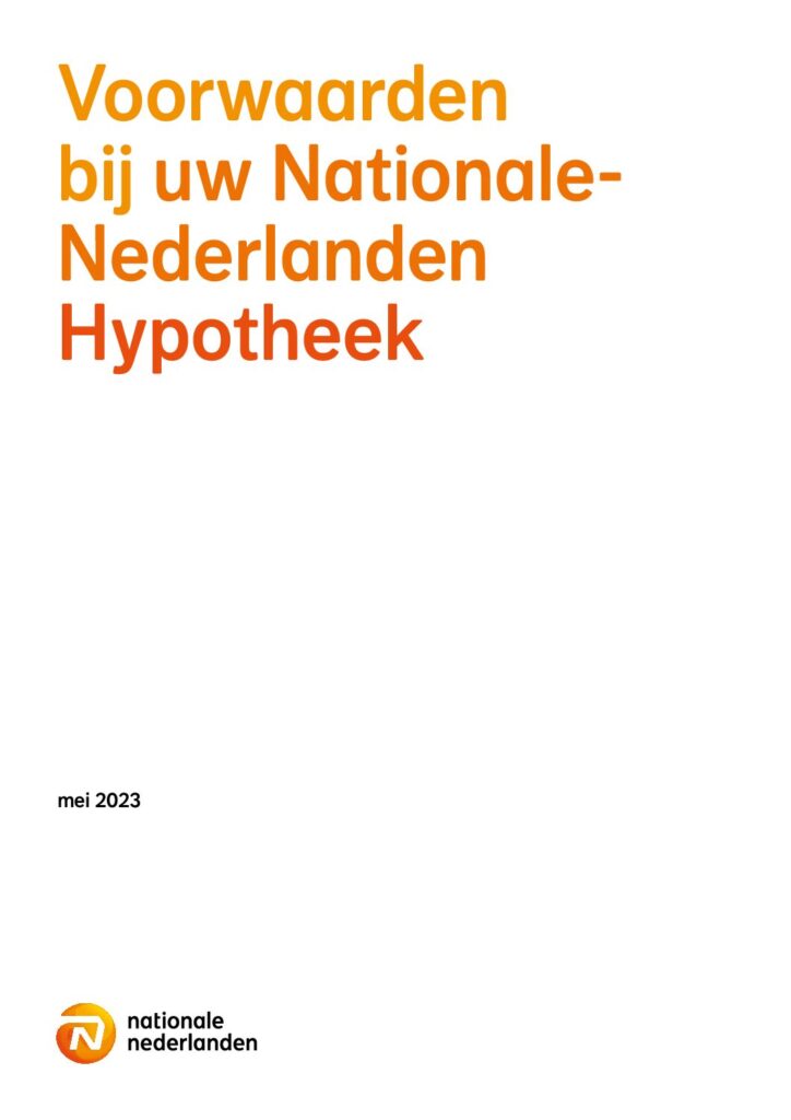 Nationale Nederlanden Hypotheekvoorwaarden van mei 2023