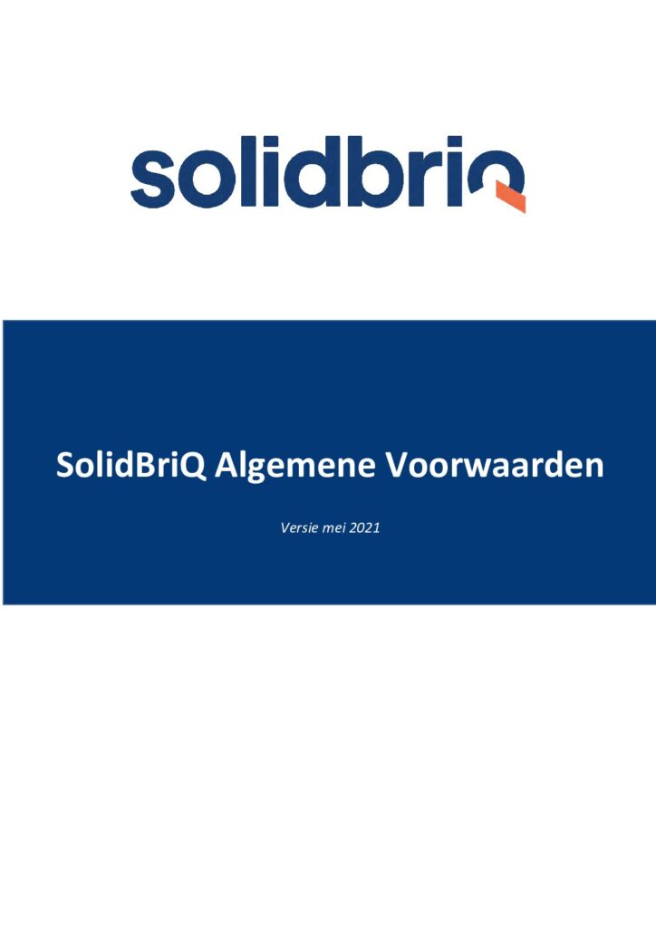 Solidbriq Hypotheekvoorwaarden van mei 2021